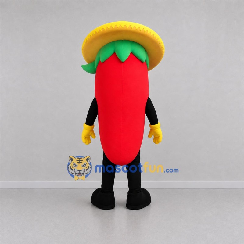 Custom Red and Yellow Chili Pepper Mascot Costume Adult Full Body Suit for Food Festivals