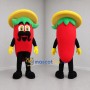 Custom Red and Yellow Chili Pepper Mascot Costume Adult Full Body Suit for Food Festivals