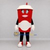 Custom Red and White Drink Cup Mascot Costume Adult Full Body Suit for Restaurant Promotions