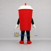 Custom Red and White Drink Cup Mascot Costume Adult Full Body Suit for Restaurant Promotions