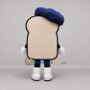 Custom Tan and Blue Bread Slice Mascot Costume Adult Full Body Suit for Bakery Promotions