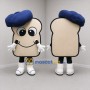 Custom Tan and Blue Bread Slice Mascot Costume Adult Full Body Suit for Bakery Promotions