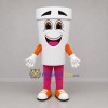 Custom White and Pink Cup Mascot Costume Adult Full Body Suit for Food Festivals