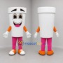 Custom White and Pink Cup Mascot Costume Adult Full Body Suit for Food Festivals
