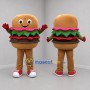 Custom Brown and Green Hamburger Mascot Costume Adult Full Body Suit for Restaurant Promotions
