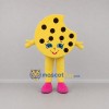 Custom Yellow and Brown Chocolate Chip Cookie Mascot Costume Adult Full Body Suit for Bakery Promotions
