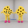 Custom Yellow and Brown Chocolate Chip Cookie Mascot Costume Adult Full Body Suit for Bakery Promotions