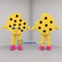 Custom Yellow and Brown Chocolate Chip Cookie Mascot Costume Adult Full Body Suit for Bakery Promotions