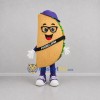 Custom Tan and Purple Taco Mascot Costume Adult Full Body Suit for Food Festivals
