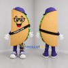 Custom Tan and Purple Taco Mascot Costume Adult Full Body Suit for Food Festivals