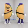 Custom Tan and Purple Taco Mascot Costume Adult Full Body Suit for Food Festivals
