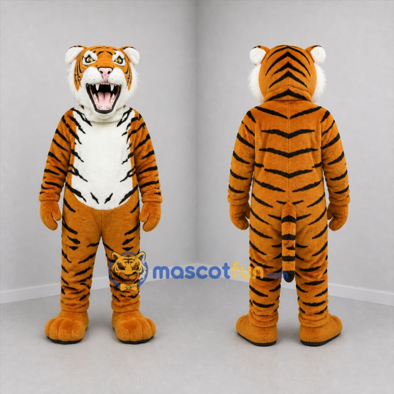 Custom Orange and Black Tiger Mascot Costume Adult Full Body Suit for Sports Events
