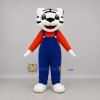 Custom White and Blue Tiger Mascot Costume Adult Full Body Suit for School Events