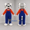 Custom White and Blue Tiger Mascot Costume Adult Full Body Suit for School Events