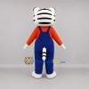 Custom White and Blue Tiger Mascot Costume Adult Full Body Suit for School Events