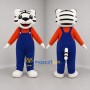 Custom White and Blue Tiger Mascot Costume Adult Full Body Suit for School Events