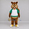 Custom Brown and Green Squirrel Mascot Costume Adult Full Body Suit for School Events