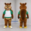 Custom Brown and Green Squirrel Mascot Costume Adult Full Body Suit for School Events
