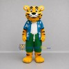 Custom Yellow and Blue Tiger Mascot Costume Adult Full Body Suit for Summer Events