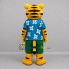 Custom Yellow and Blue Tiger Mascot Costume Adult Full Body Suit for Summer Events