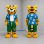 Custom Yellow and Blue Tiger Mascot Costume Adult Full Body Suit for Summer Events