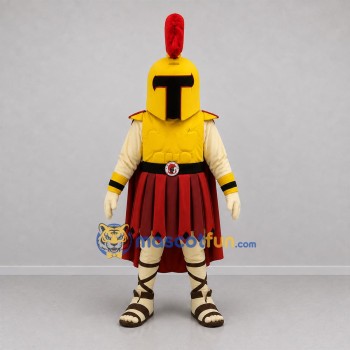Custom Gold and Red Spartan Warrior Mascot Costume Adult Full Body Suit for Sports Events