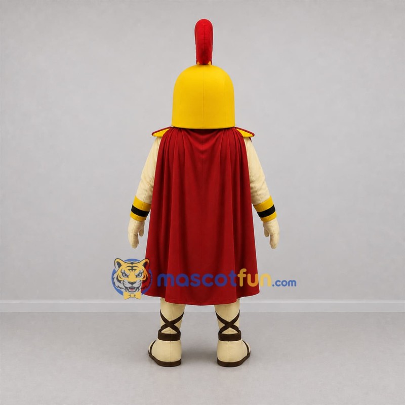 Custom Gold and Red Spartan Warrior Mascot Costume Adult Full Body Suit for Sports Events