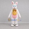 Custom White and Pink Easter Bunny Mascot Costume Adult Full Body Suit for Easter Events