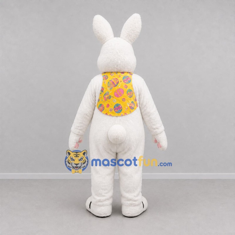 Custom White and Pink Easter Bunny Mascot Costume Adult Full Body Suit for Easter Events