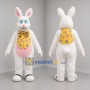 Custom White and Pink Easter Bunny Mascot Costume Adult Full Body Suit for Easter Events