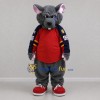 Custom Gray and Red Rat Mascot Costume Adult Full Body Suit for Sports Events