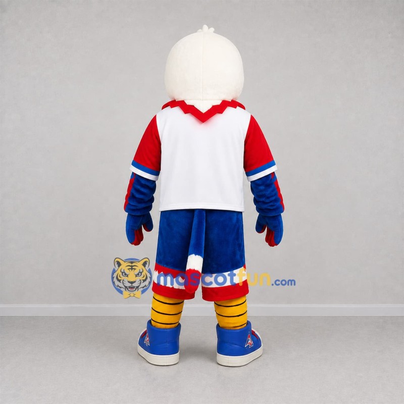 Custom White and Blue Eagle Mascot Costume Adult Full Body Suit for Sports Events