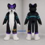 Custom Black and Purple Canine Mascot Costume Adult Full Body Suit for Cosplay Events