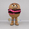 Custom Brown and Pink Hamburger Mascot Costume Adult Full Body Suit for Restaurant Promotions