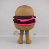 Custom Brown and Pink Hamburger Mascot Costume Adult Full Body Suit for Restaurant Promotions