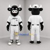 Custom Black and White Cow Mascot Costume Adult Full Body Suit for Baseball Games