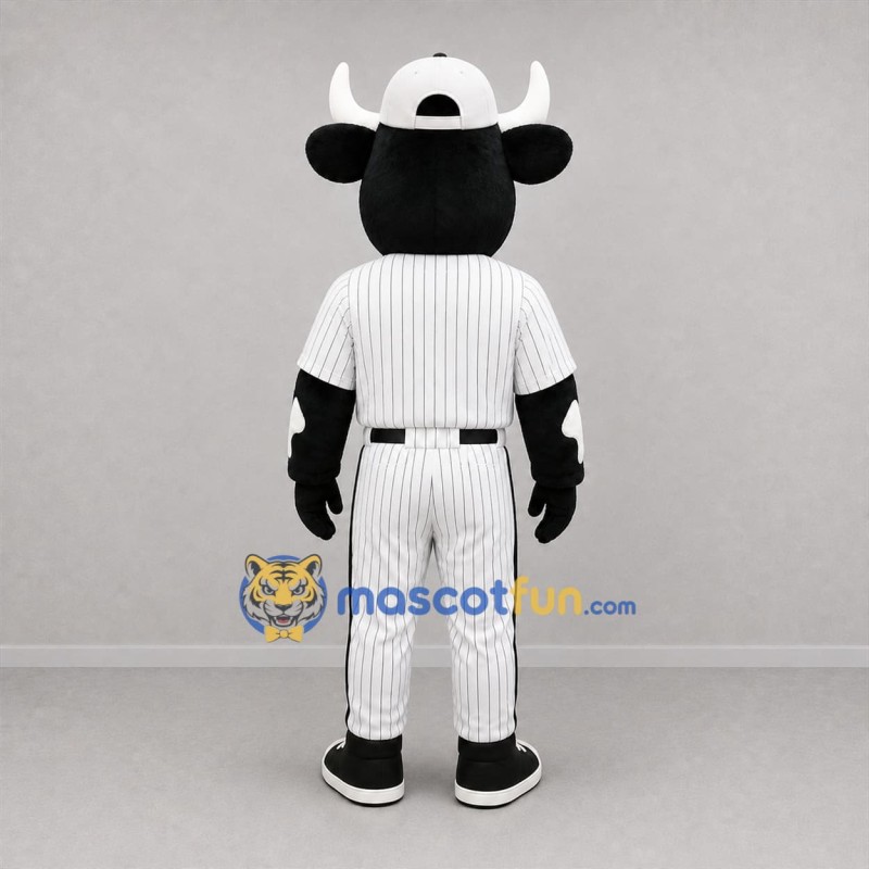 Custom Black and White Cow Mascot Costume Adult Full Body Suit for Baseball Games