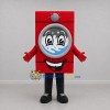 Custom Red and Gray Washing Machine Mascot Costume Adult Full Body Suit for Appliance Promotions