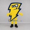 Custom Yellow and Blue Lightning Bolt Mascot Costume Adult Full Body Suit for Sports Events