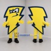 Custom Yellow and Blue Lightning Bolt Mascot Costume Adult Full Body Suit for Sports Events