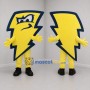 Custom Yellow and Blue Lightning Bolt Mascot Costume Adult Full Body Suit for Sports Events