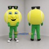 Custom Yellow and Green Tennis Ball Mascot Costume Adult Full Body Suit for Tennis Events