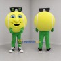Custom Yellow and Green Tennis Ball Mascot Costume Adult Full Body Suit for Tennis Events