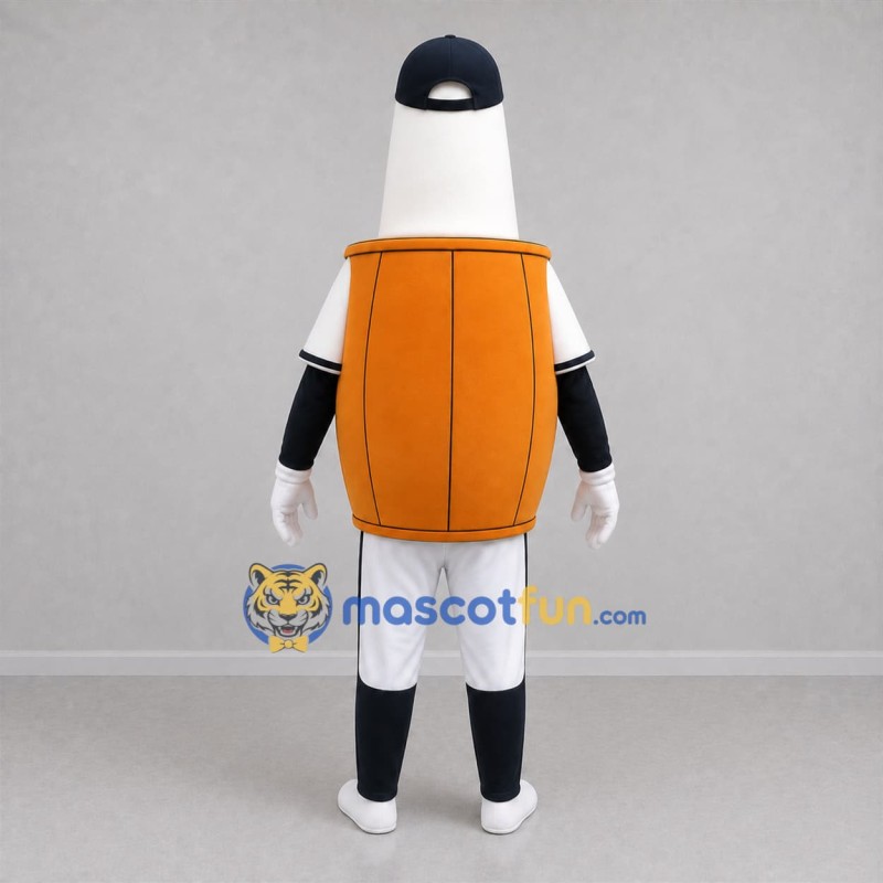 Custom Orange and White Drum Character Mascot Costume Adult Full Body Suit for Music Events