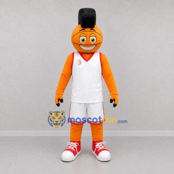 Custom Orange and White Basketball Player Mascot Costume Adult Full Body Suit for Basketball Games