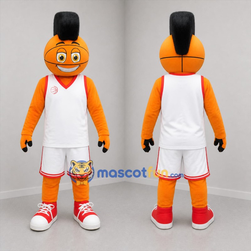 Custom Orange and White Basketball Player Mascot Costume Adult Full Body Suit for Basketball Games