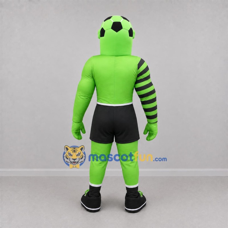 Custom Green and Black Soccer Player Mascot Costume Adult Full Body Suit for Soccer Games