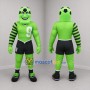 Custom Green and Black Soccer Player Mascot Costume Adult Full Body Suit for Soccer Games