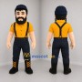 Custom Yellow and Black Lumberjack Mascot Costume Adult Full Body Suit for Community Events