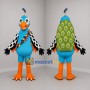 Custom Blue and Green Peacock Mascot Costume Adult Full Body Suit for Zoo Events
